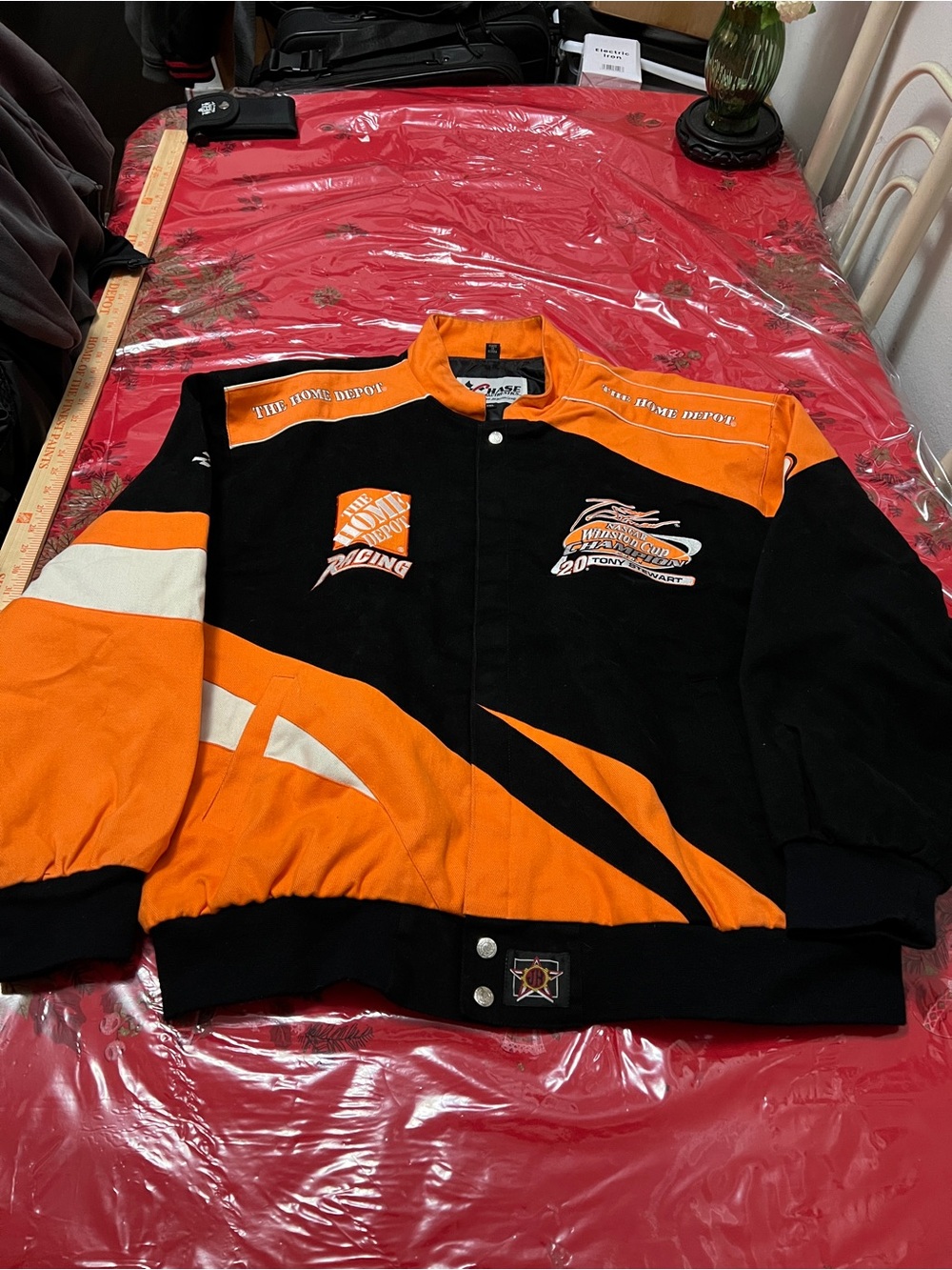 Vintage 2002 Home Depot Tony Stewart NASCAR Sharktooth Jacket Men's 2XL